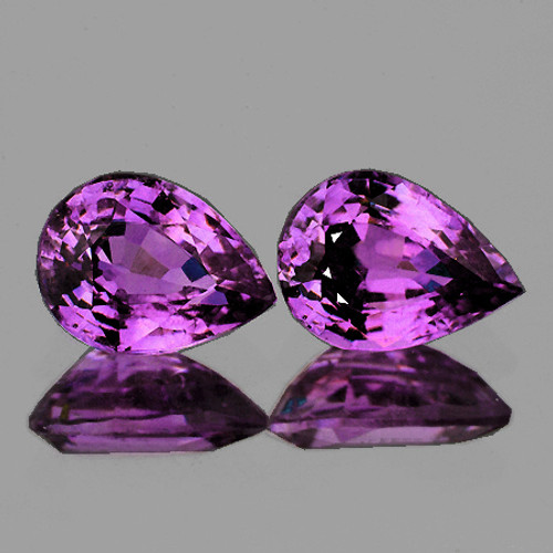 5x4 mm 2 pcs {0.68 cts} Pear AAA Fire AAA Purple Pink Mozambique Sapphire Natural {Flawless-VVS}--AAA Grade