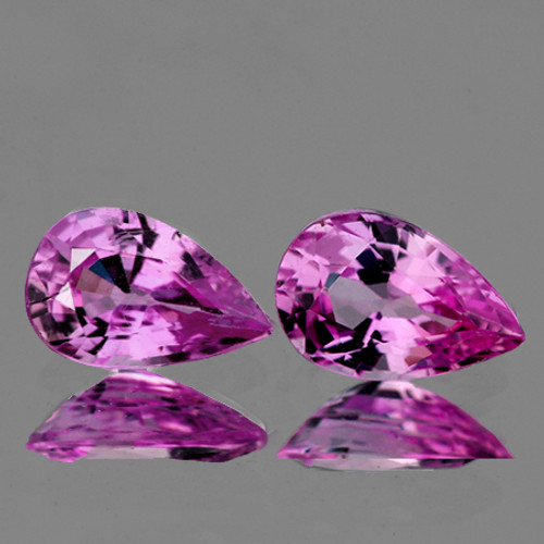 5x3 mm 2 pcs Pear AAA Fire Top Violet Pink Mozambique Natural Sapphire {Flawless-VVS}