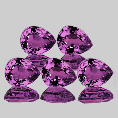 4.5x3.5 mm 5 pcs Pear AAA Fire AAA Violet Pink Mozambique Natural Sapphire {Flawless-VVS}