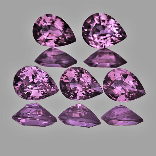 4x3mm 5 pcs Pear AAA Fire AAA Violet Pink Mozambique Natural Sapphire {Flawless-VVS}