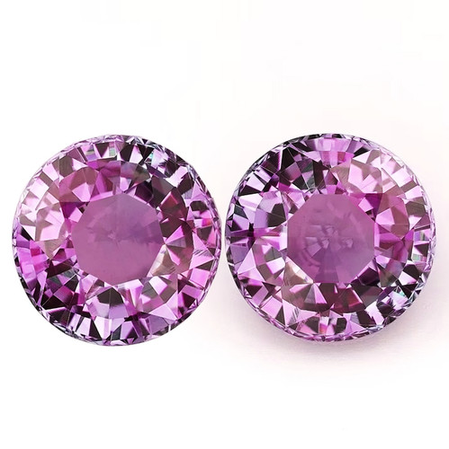 4.50 mm 2pcs Round AAA Fire Natural Purple Pink Sapphire (Flawless-VVS}