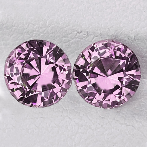 4.00 mm 2pcs Round AAA Fire Natural Violet Pink Sapphire (Flawless-VVS}