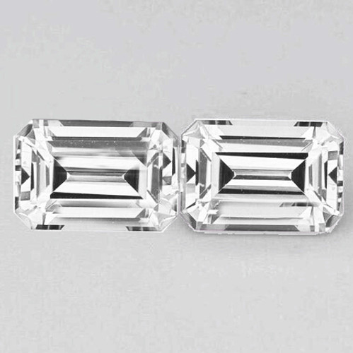 5x3 mm 2 pcs Emerald Cut AAA Fire Natural Diamond White Sapphire {Flawless-VVS}--AAA Grade
