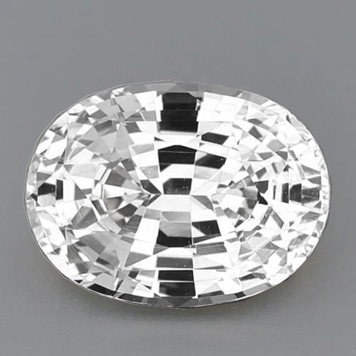 7.5x5.5 mm { 1.58 cts} Oval AAA Fire Natural Diamond White Ceylon Sapphire {Flawless-VVS}--AAA Grade