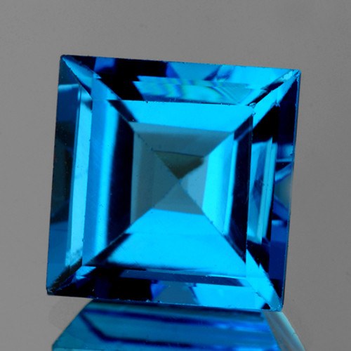 6.00 mm 1pcs Square AAA Fire Intense Swiss Blue Topaz Natural {Flawless-VVS1}