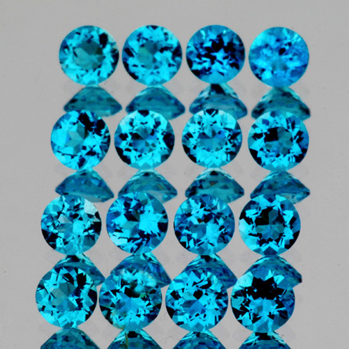 2.50 mm 30 pcs Round Best Sparkling Top London Blue Topaz Natural {Flawless-VVS1}--AAA Grade