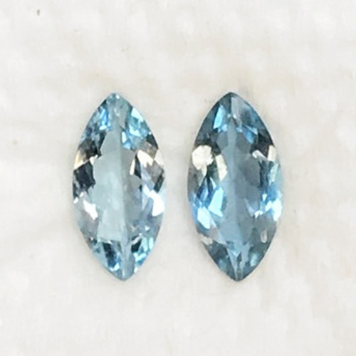 8x4 mm 2 pcs Marquise AAA Fire AAA Top Blue Aquamarine Natural {Flawless-VVS1}