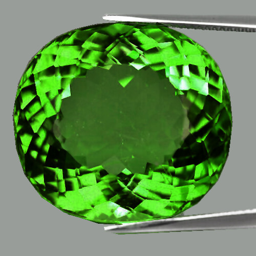 14.5 x 12.5 mm { 13.38 cts} Oval AAA Fire Intense Chrome Green Apatite Natural (Flawless-VVS)--AAA Grade