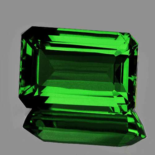15x11 mm { 13.96 cts} Emerald Cut AAA Fire Intense Chrome Green Apatite Natural Natural {Flawless-VVS}--AAA Grade
