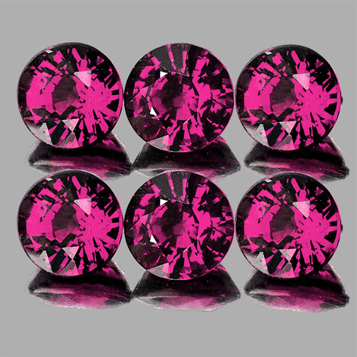 4.00 mm 6 pcs Round AAA Raspberry Pink Rhodolite Garnet Natural (Umbalite){Flawless-VVS1}