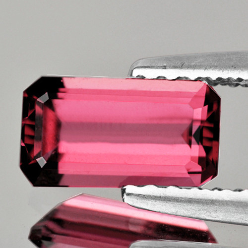 8.5x4.5 mm { 1.23 cts } Octagon AAA Luster Intense Peach Pink Tourmaline Natural { Flawless-VVS }