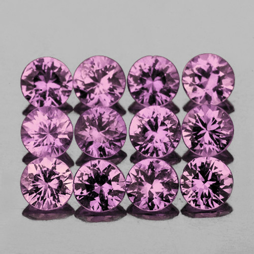 2.80 mm 12 pcs {1.13 cts} Round Machine Cut Extreme Brilliancy Intense Pink Spinel Natural {Flawless-VVS1}--AAA Grade