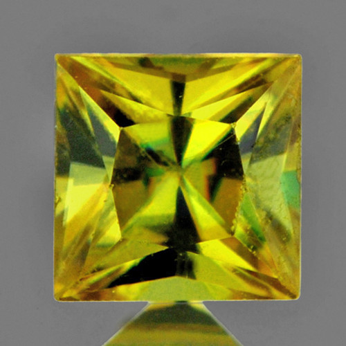 3.30 mm Square Princess Cut Multi Color Flash Fire Natural Canary Yellow Sphene {Flawless-VVS}