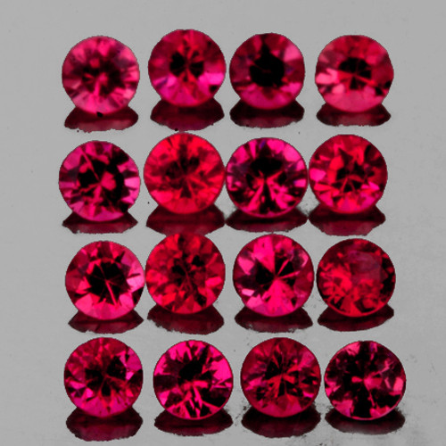 1.80 mm 30 pcs Round Diamond Cut Natural Red Ruby ( Longido Tanzania)