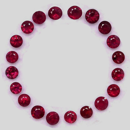 2.00 mm 25 pcs Round Diamond Cut Natural Red Ruby ( Longido Tanzania)