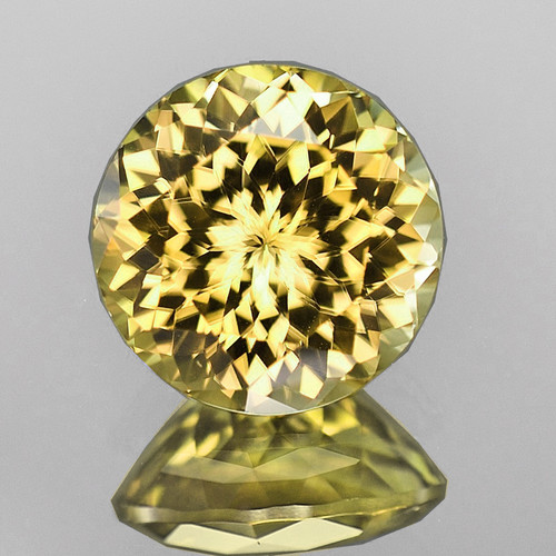 8.00 mm { 1.88 cts} Round Brilliant Cut Best AAA Fire Intense Yellow Beryl 'Heliodor' Natural {Flawless-VVS}