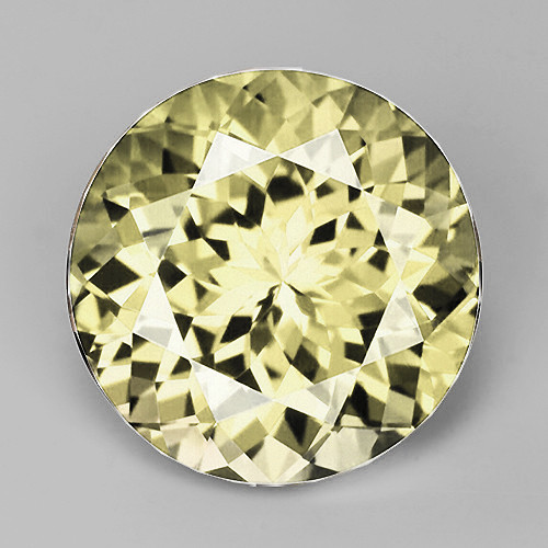 8.00 mm { 2.38 cts} Round Brilliant Cut Best AAA Fire Natural Yellow Beryl 'Heliodor' {Flawless-VVS}
