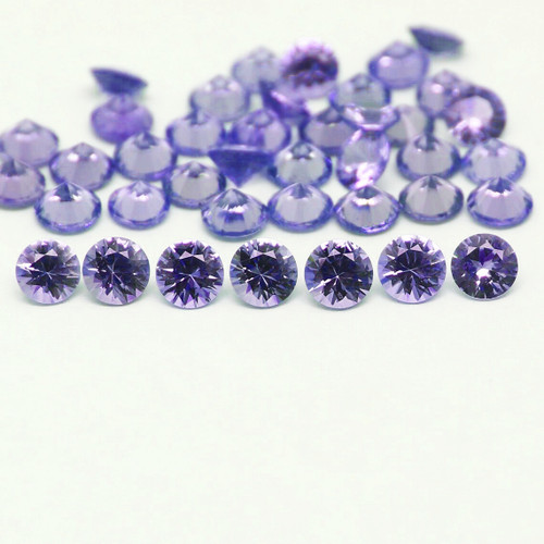 2.20 mm 16 pcs Round Brilliant Machine Cut Extreme Brilliancy Natural Blue Violet Sapphire {Flawless-VVS}