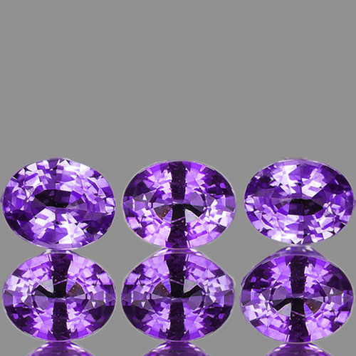 4x3 mm 6pcs Oval Best AAA Fire Natural Intense Purple Sapphire {Flawless-VVS}--AAA Grade