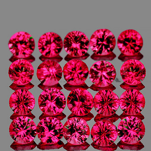 1.50 mm 50 pcs Round Brilliant Cut AAA Fire Premium Pink Red Mogok Ruby Natural {Flawless-VVS}--Premium Grade