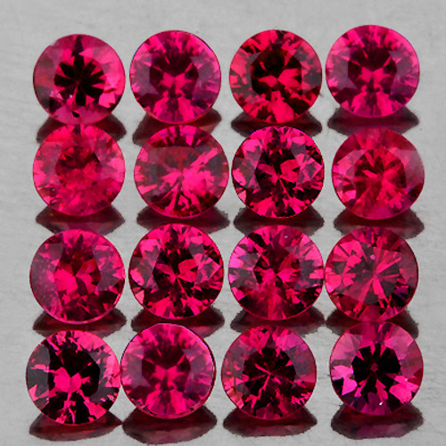 1.80 mm 30 pcs Round Brilliant Cut AAA Fire Premium Pink Red Mogok Ruby Natural {Flawless-VVS}--Premium Grade
