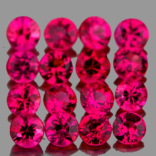 2.30 mm 16 pcs Round Brilliant Cut AAA Fire Premium Pink Red Mogok Ruby Natural {Flawless-VVS}--Premium Grade