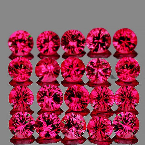 1.40 mm 60 pcs Round Brilliant Cut AAA Fire Premium Pink Red Mogok Ruby Natural {Flawless-VVS}--Premium Grade