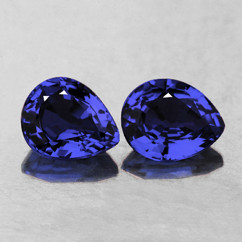 4.5x3.5 mm 2 pcs Pear AAA Fire Intense Blue Mozambique Sapphire Natural {Flawless-VVS}--AAA Grade