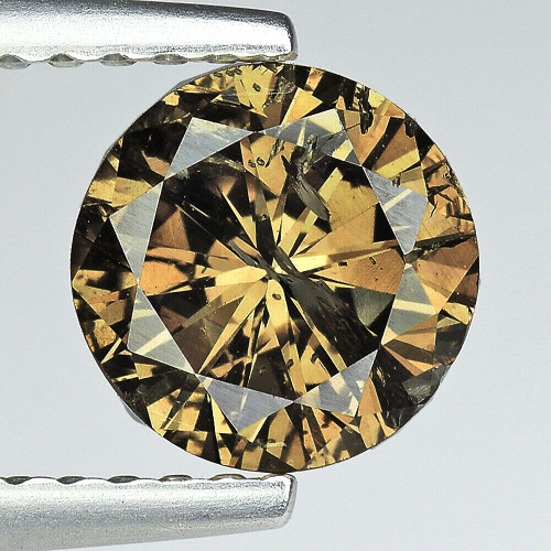 4.40 mm {0.34 cts} Round Brilliant Cut AAA Fire Natural Vivid Golden Champagne Diamond