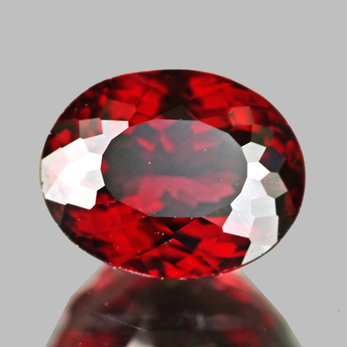 9x7 mm { 3.28 cts } Oval Brilliant Cut AAA Fire Natural Red Mozambique Garnet {Flawless-VVS1}