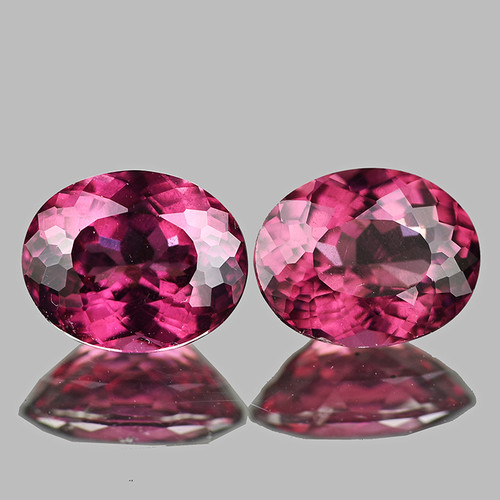 7.5x6 mm 2 pcs { 2.80 cts} Oval Brilliant Cut Best AAA Fire Natural Raspberry Pink Rhodolite Garnet {Flawless-VVS}