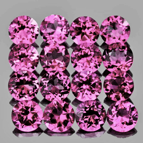 1.50 mm 60 pcs Round Brilliant Cut AAA Fire AAA Pink Tourmaline Natural {Flawless-VVS}