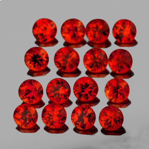 1.50 mm 50 pcs Round Brilliant Cut AAA Fire Intense Orange Mahenge Spinel Natural {Flawless-VVS}--AAA Grade