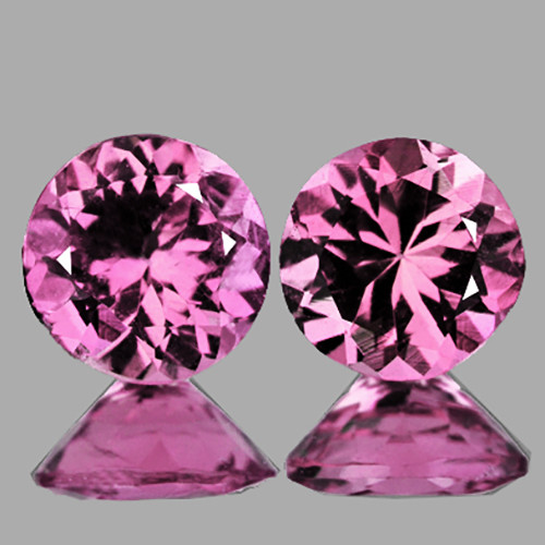 4.00 mm 2 pcs Round Brilliant Cut AAA Fire Intense Pink Spinel Natural {Flawless-VVS}--AAA Grade
