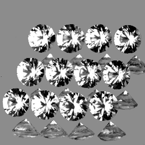 2.50 mm 12 pcs Round Brilliant Cut Extreme Brilliancy Natural White Sapphire {Flawless-VVS1}--AAA Grade