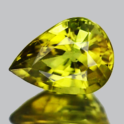 9x7 mm {1.64 cts} Pear AAA Fire Premium Lemon Yellow Tourmaline From Mozambique Natural {Flawless-VVS}--AAA Grade