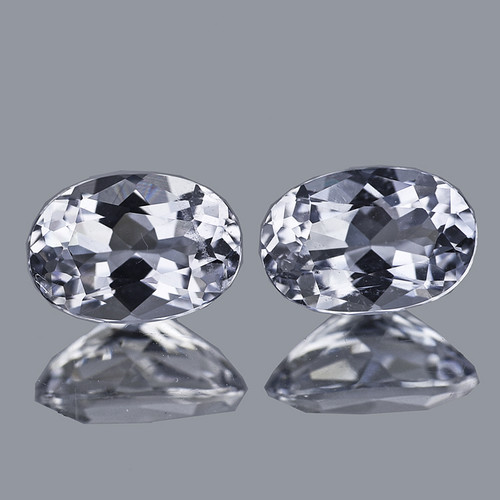 7.5x5.5 mm 2pcs { 1.83 cts} Oval Brilliant Cut AAA Fire Titanium Beryl Natural { Flawless-VVS}