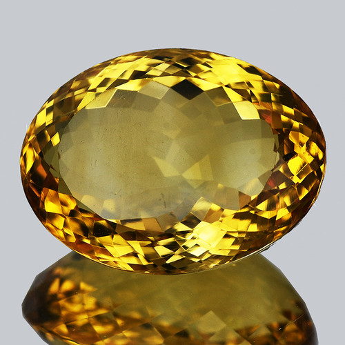 22x17 mm { 25.75 cts} Oval Brilliant Cut AAA Fire Natural Golden Yellow Citrine {Flawless-VVS1}