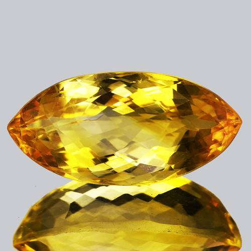 25x12 mm { 21.68 cts} Marquise Checker Brilliant Cut Best AAA Fire Natural Golden Yellow Citrine {Flawless-VVS}