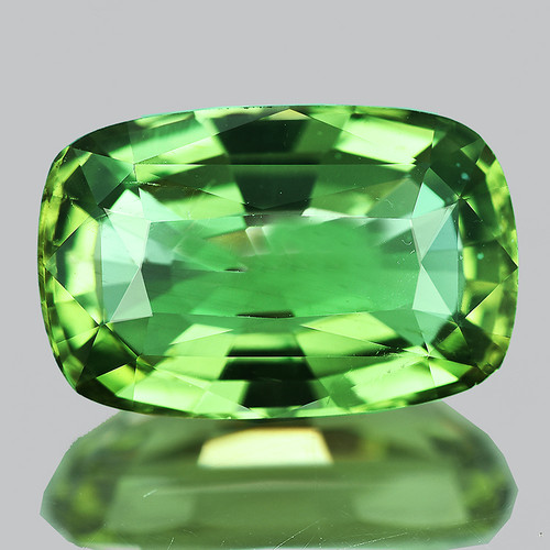 13x8 mm { 4.83 cts} Cushion AAA Neon AAA Green Madagascar Apatite Natural {Flawless-VVS}--AAA Grade