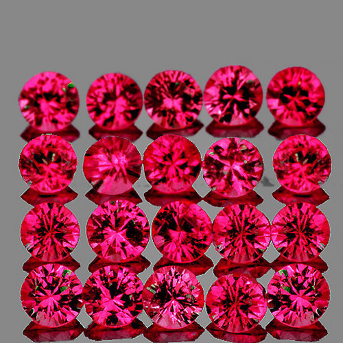 1.30 mm 100 pcs Round Brilliant Machine Cut AAA Fire Intense Red Burma Ruby Natural {Flawless-VVS}--AAA Grade