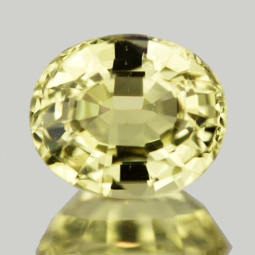 7.5x6 mm { 1.73 cts } Oval AAA Fire Natural Yellow Chrysoberyl {Flawless-VVS}--AAA Grade