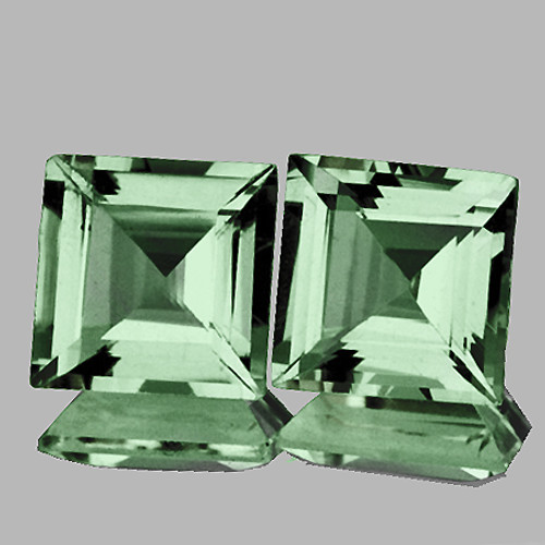 10.00 mm 2pcs Square Machine Cut Best AAA Fire Natural Green Amethyst {Flawless-VVS1}