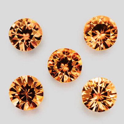 3.50 mm 5 pcs Round Brilliant Machine Cut Extreme Brilliancy Natural Fanta Orange Sapphire {Flawless-VVS}--AAA Grade