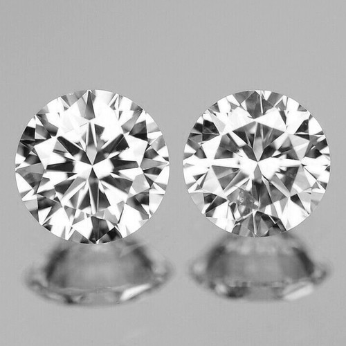3.50 mm 2 pcs Round Color D-F White Diamond Natural {SIightly Included }--AAA Grade