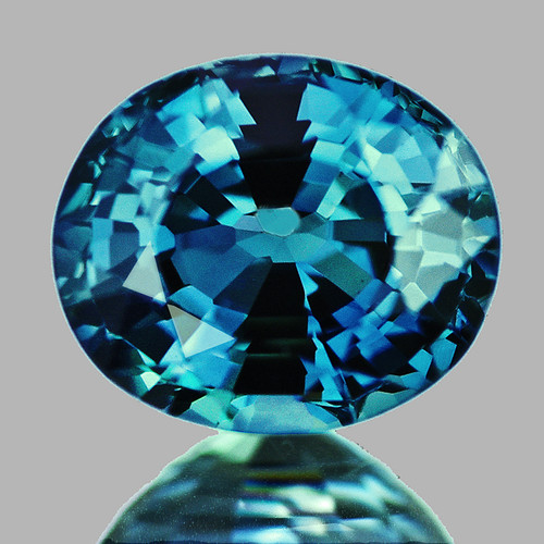 6x5 mm { 0.94 cts} Oval AAA Fire Intense Teal Green Blue Sapphire Natural {Flawless-VVS}--AAA Grade