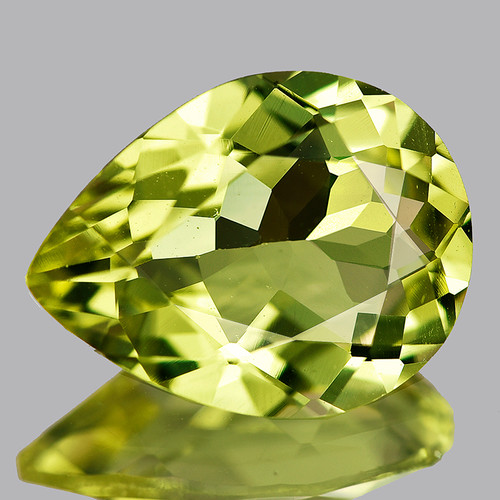 11x9 mm { 2.52 cts} Pear Brilliant Cut Extreme Brilliancy Natural Canary Yellow Beryl 'Heliodor' {Flawless-VVS1}