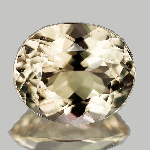 12x10 mm { 4.38 cts} Oval Brilliant Cut Extreme Brilliancy Light Peach Morganite Natural [Flawless-VVS]