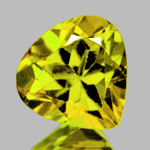 6.00 mm Heart Brilliant Cut AAA Fire Intense Canary Yellow Beryl 'Heliodor' Natural {Flawless-VVS1}--AAA Grade