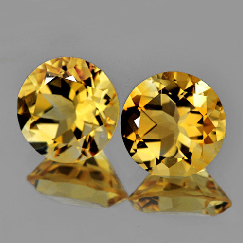 7.00 mm 2 pcs Round Golden Yellow Citrine Natural {Flawless-VVS1}